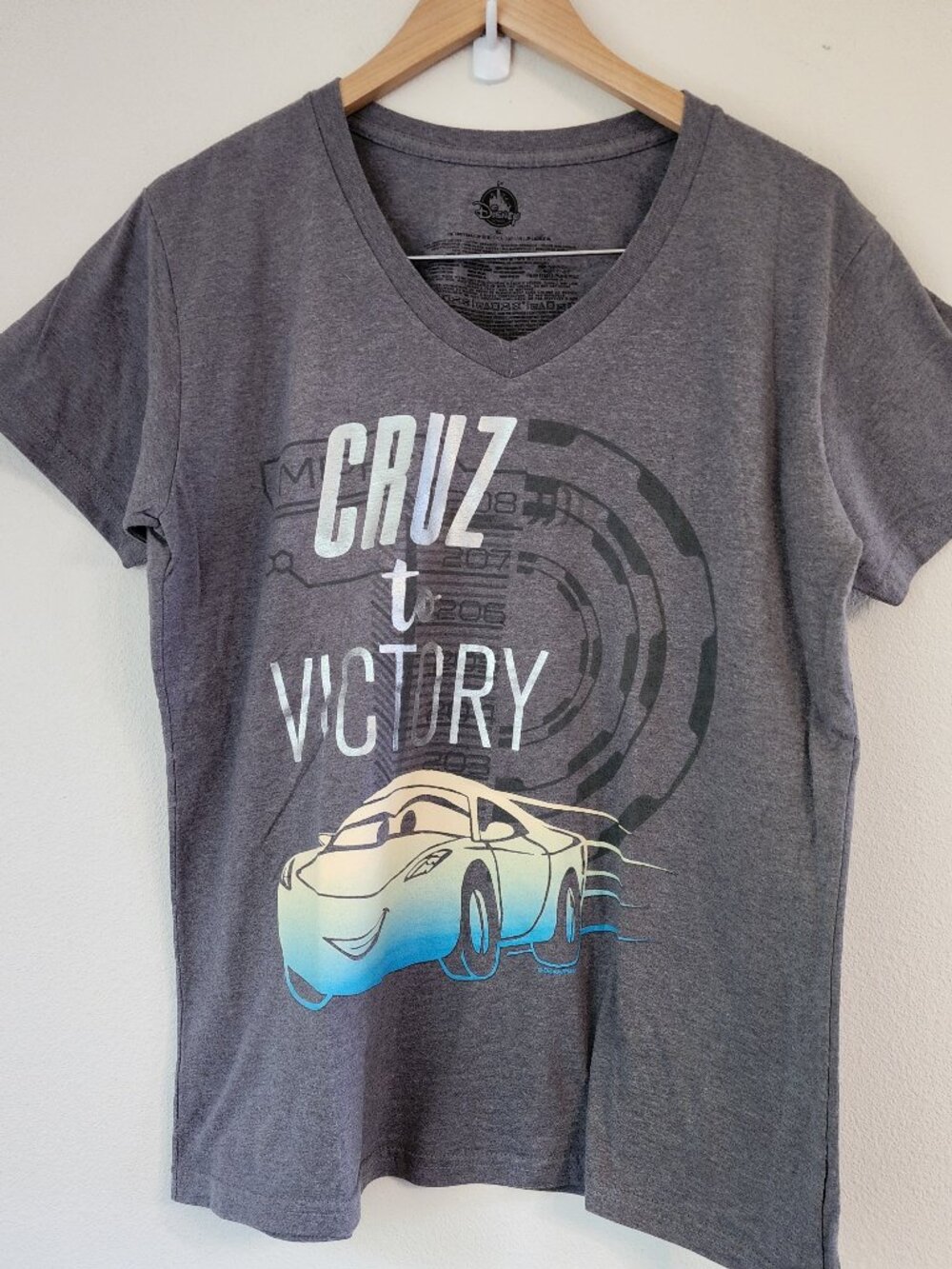 Disney Ladies Fanatics 2Spot CARS 3 Cruz Ramirez Triblend XL Gray T-Shirt